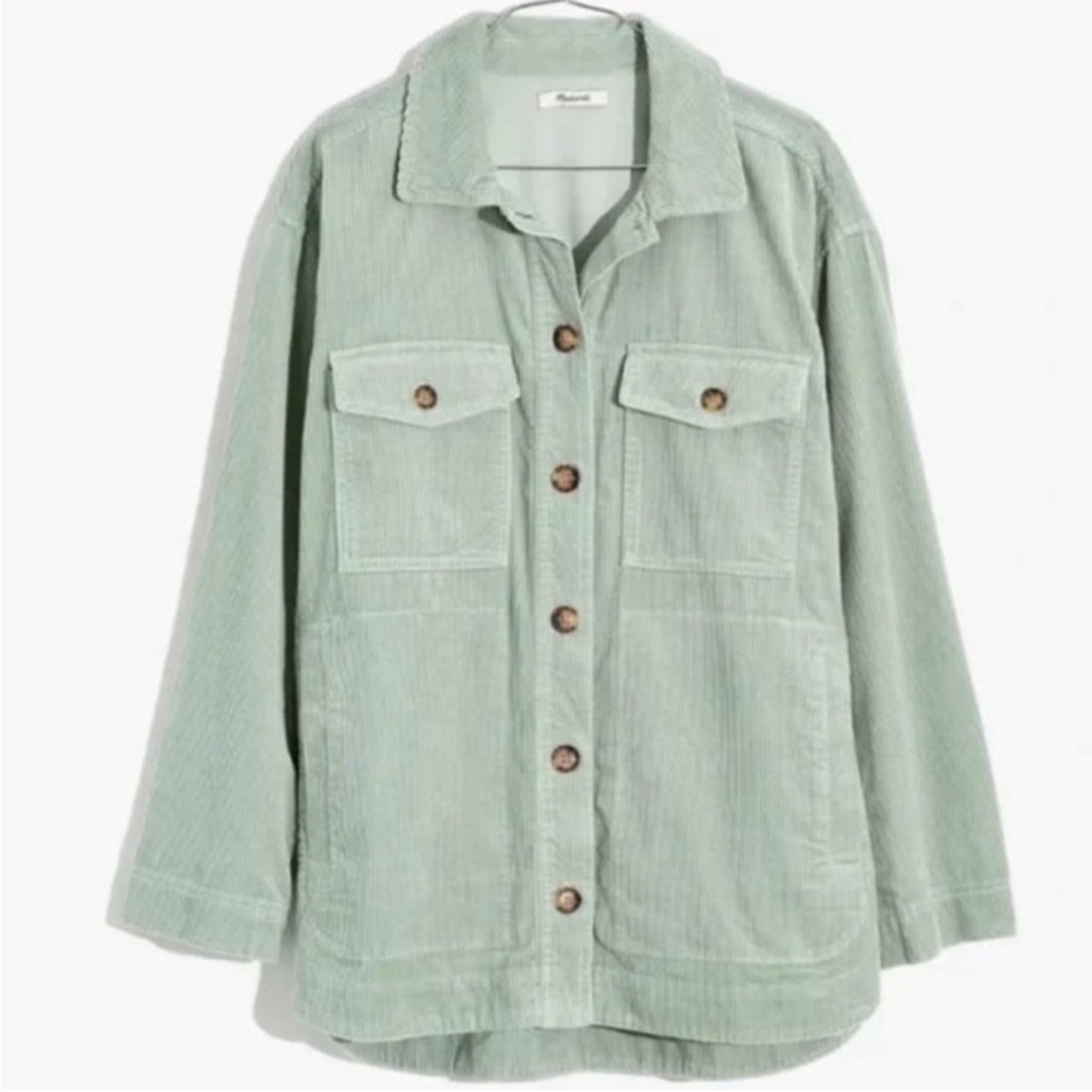 NWOT Madewell Corduroy Button- Down | XXS | Mint Green